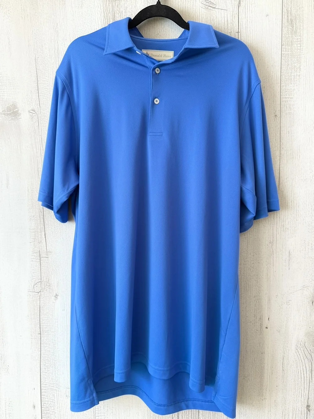 Donald Ross Polo Shirt Mens Large Blue Golf Performance Short Sleeve - Picture 1 of 4
